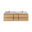 Meuble-lavabo double flottant en teck Madison-96318280