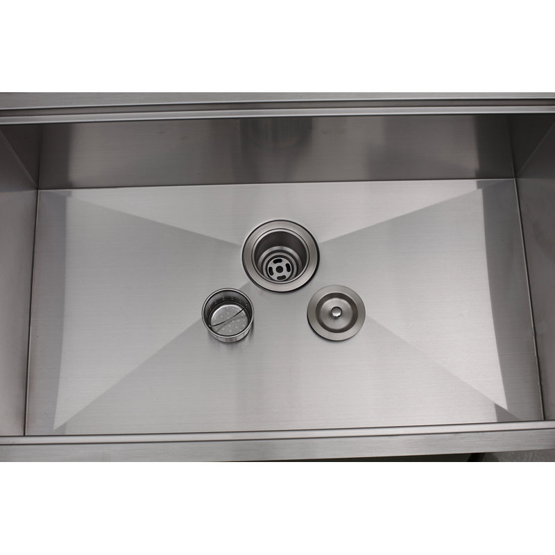 Princess All-in-One 32" L x 19" W Undermount Kitchen Sink with Basket Strainer
