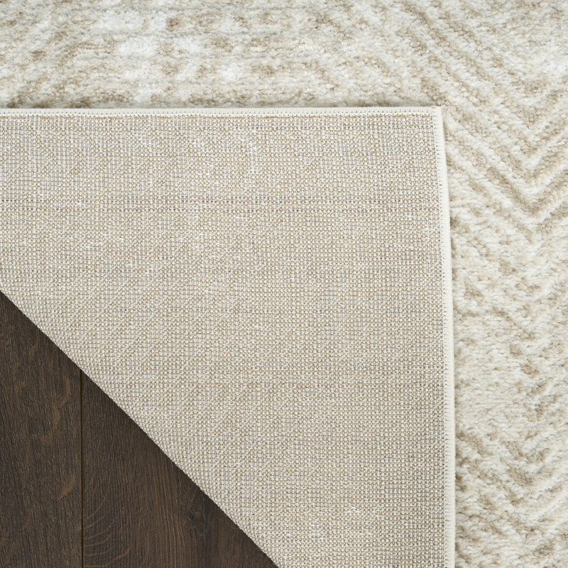 Lafever 2' x 4' Ivory Taupe Modern Indoor Rug, Runner 2' x 4'