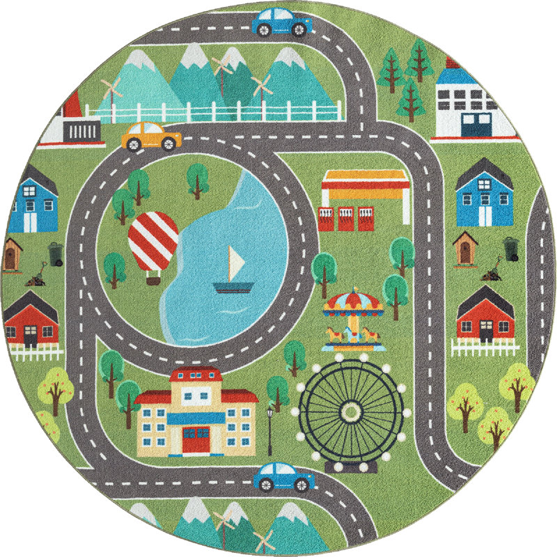 Hartsfield Happy Kids Green Rug, Square 200cm