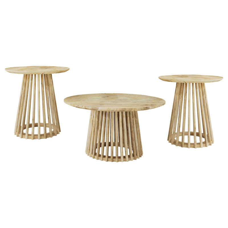Ensemble table basse et table de bout Gourav 3 pièces Gourav Natural Mango