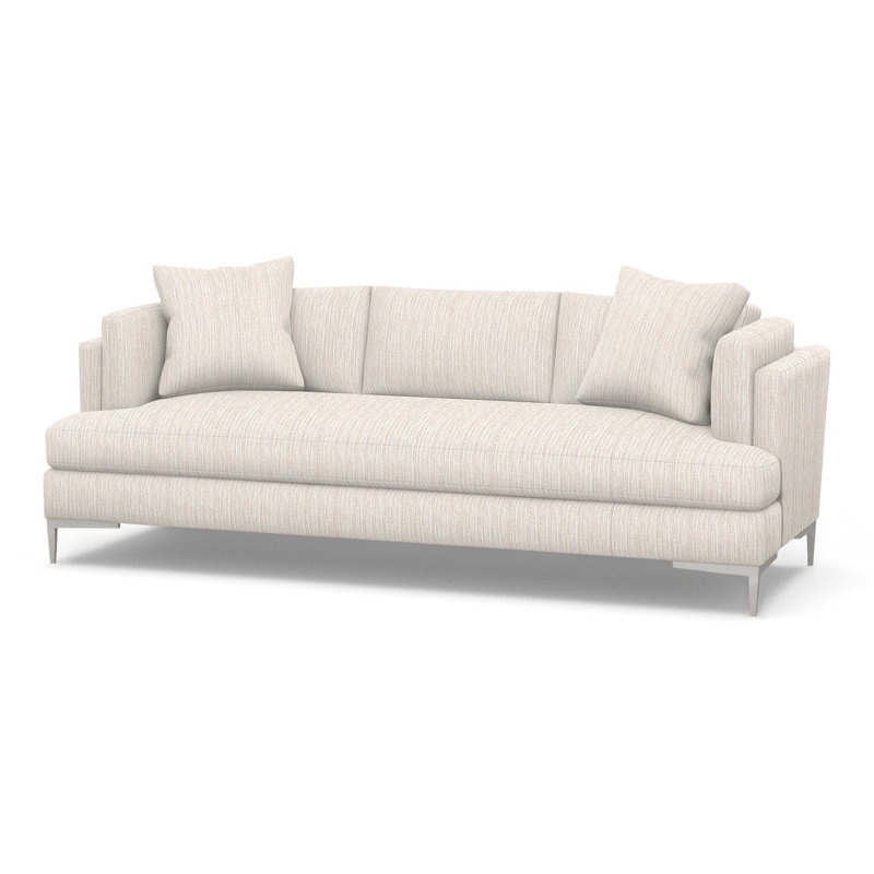 Aiden Upholstered 90.5'' Sofa, Stainless Steel, Perigold Poros Eggshell