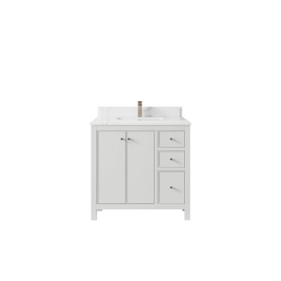 Chicago 36'' Single Bathroom Vanity with Quartz Top