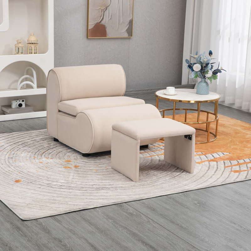 Chaise d'appoint en velours 33,46 po Josman, Velours beige