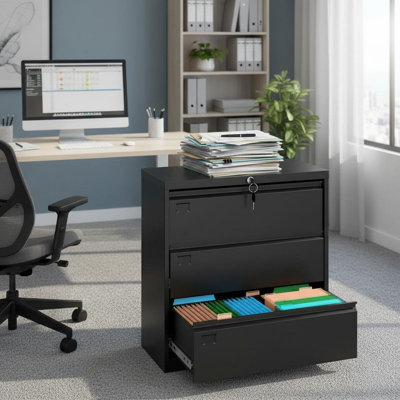 87.9cm Wide 3 -Drawer Steel File Cabinet