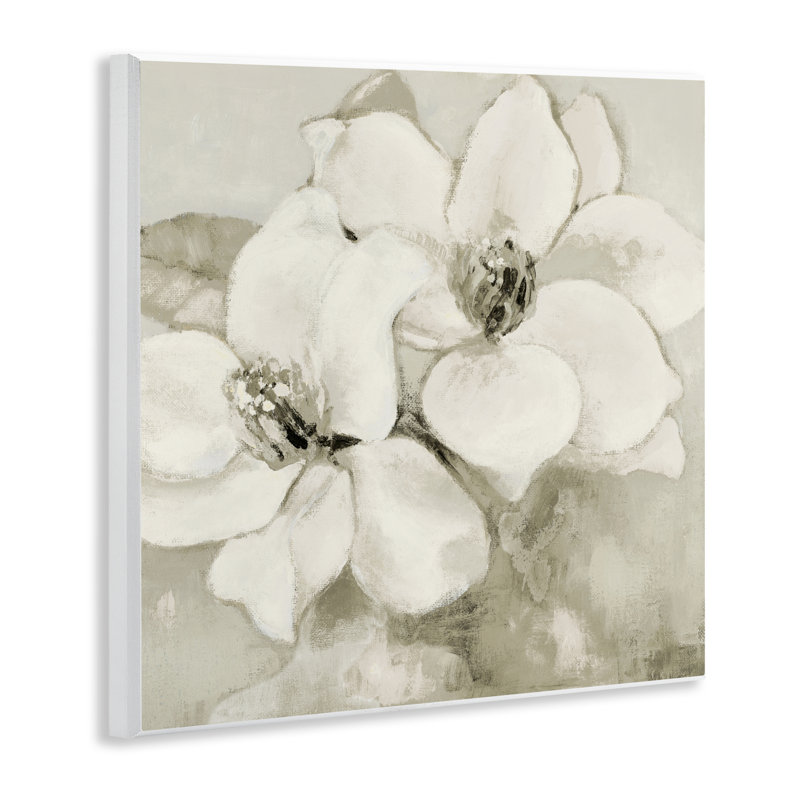 Plaque murale subtile beige Magnolias, design par Lanie Loreth