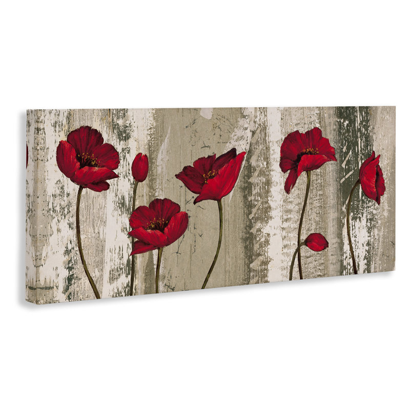 «Red Poppies Blooming», impression sur toile tendue, H 17 po x l 40 po