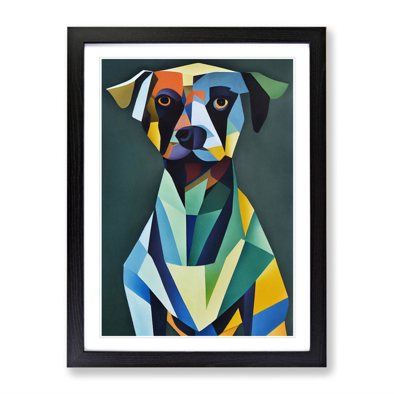 Dog - Single Picture Frame Print, 64cm H x 46cm W x 2cm D, Black