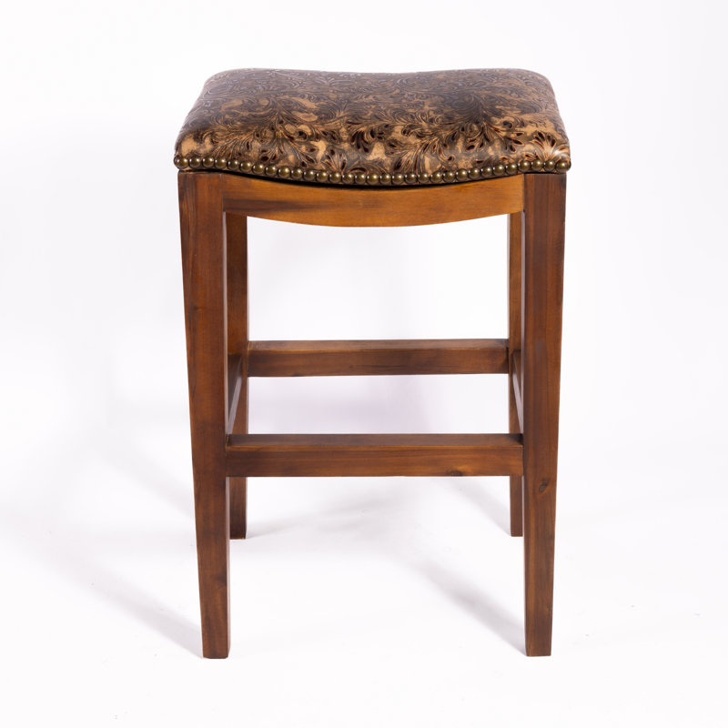 Genson Bar Stool, Counter Stool (26" Seat Height), Saddle Valentina Tawny