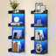 Étagère murale avec éclairage DEL, tablette flottante, tablette à 4 niveaux pour rangement mural, présentoir mural vertical, pour chambre, salon, couloir-1541598315
