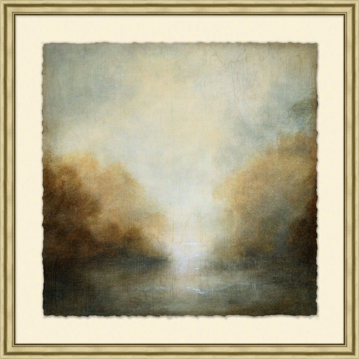 Estuaire 2 - Peinture encadrée sur papier