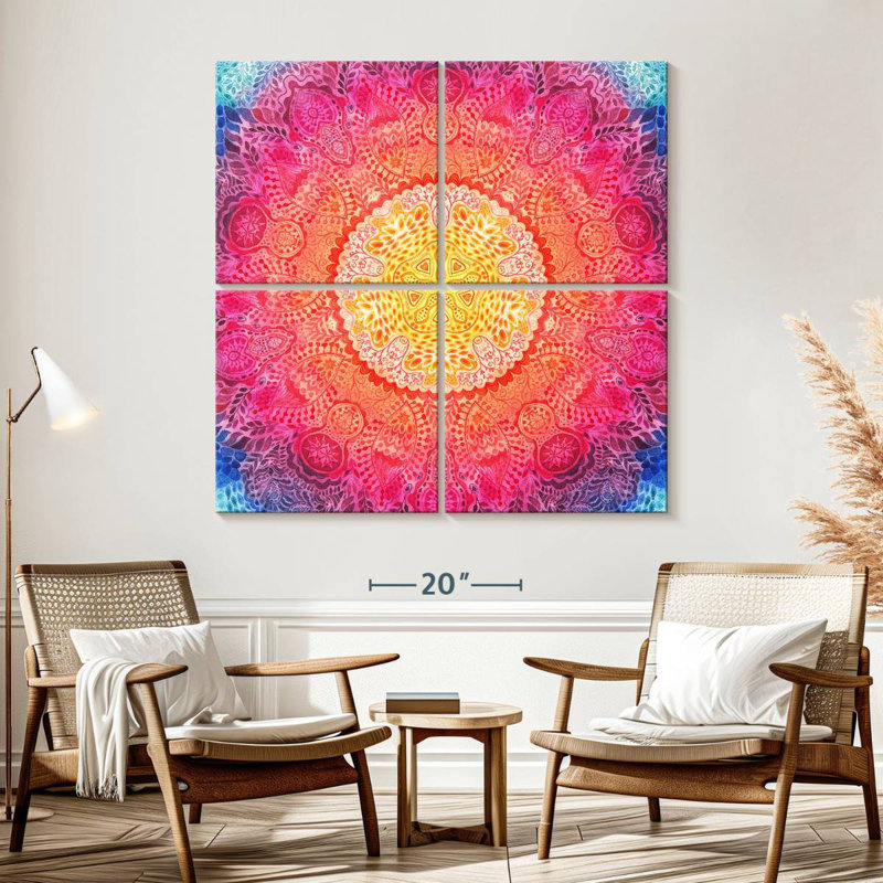Mandala oriental, H 57 po x l 57 po