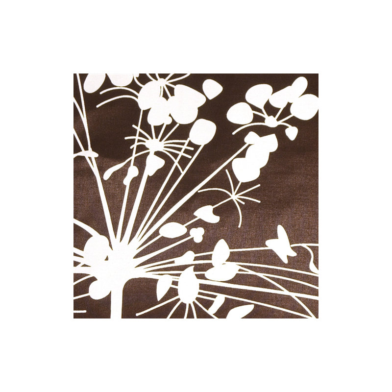 Carlea Flower Throw Pillow, Brown/White