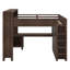 Lit mezzanine avec garde-robe intégrée, bureau et tête de lit avec rangement, solution complète pour économiser de l'espace-598426272