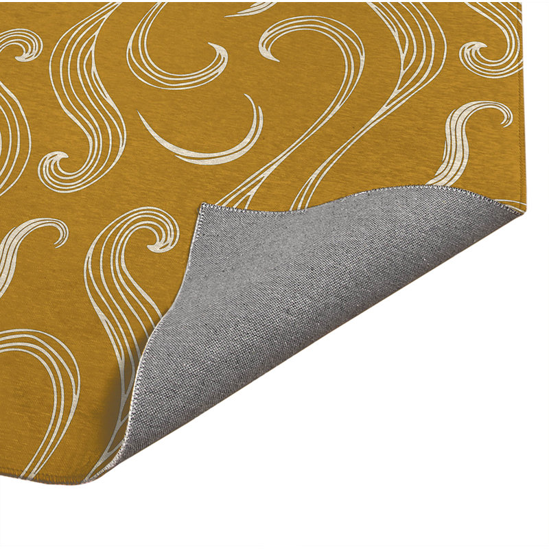 Ocean Current Low Profile Kitchen Mat, Golden Ochre, Rectangle 4' x 6'