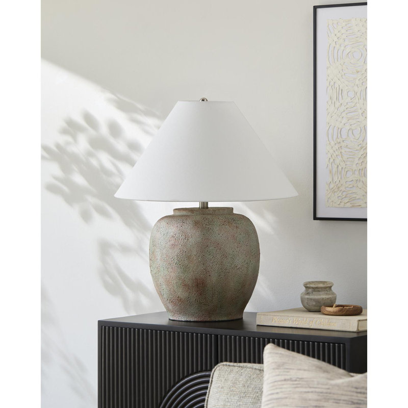 Lampe de table Kiku, Blanc, Crème / Rouge / Vert
