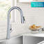 Robinet de cuisine rétractable monocommande à 4 fonctions KRAUS Odelia avec douchette CleanSweep en chrome-123015093