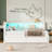 Upholstered Twin Size Platform Bed with USB Ports and LED Belt, With 2 Drawers-15273291