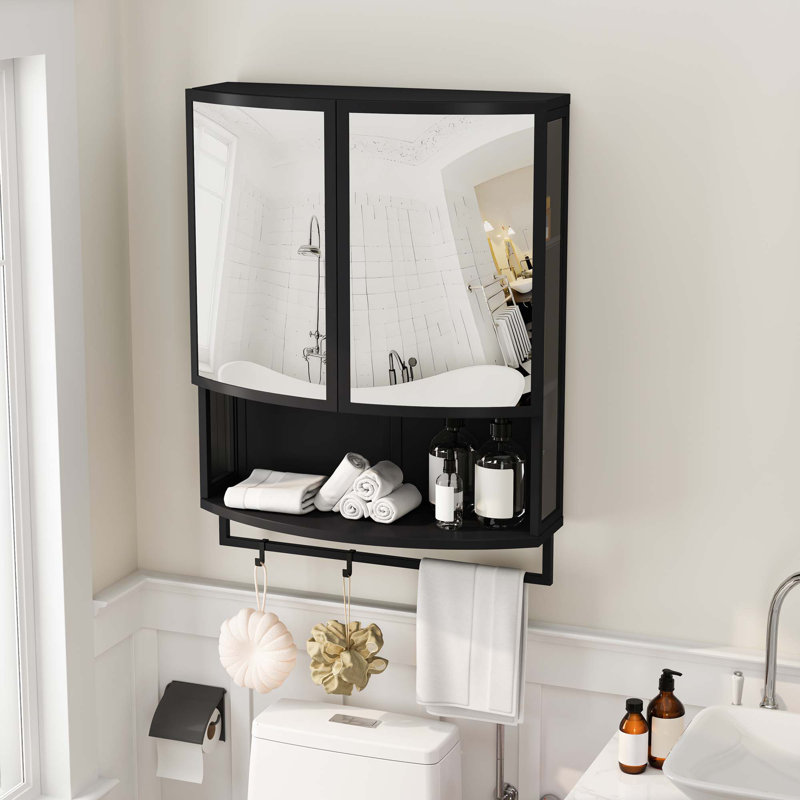 Armoire de salle de bain 23,62 po, Noir