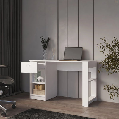 Computer Desk With Drawer And Open Storage