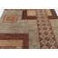 Tapis en laine à motif géométrique abstrait beige, brun et rouge noué à la main 6,5 x 9,4 pi
