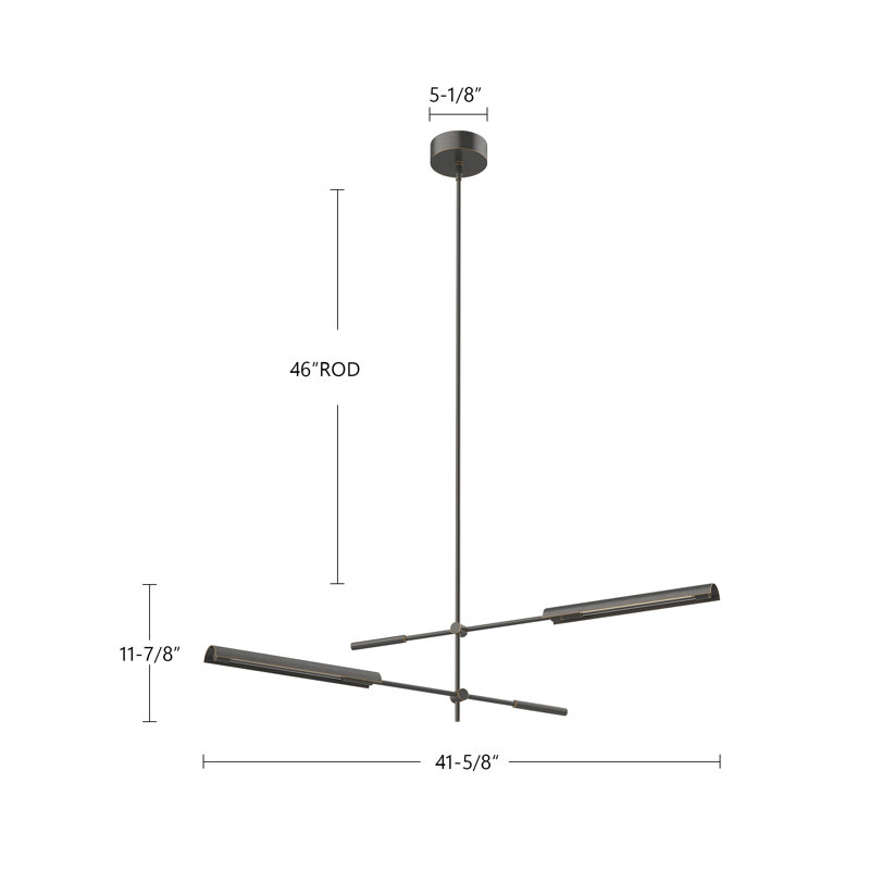 Astrid 2 - Light LED Chandelier, Urban Bronze