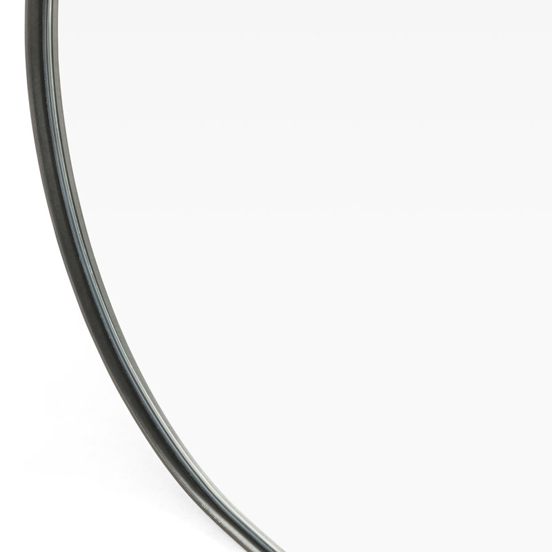 Bellvue Flat Metal Wall Mirror, 47.25" x 47.25", Dark Gray