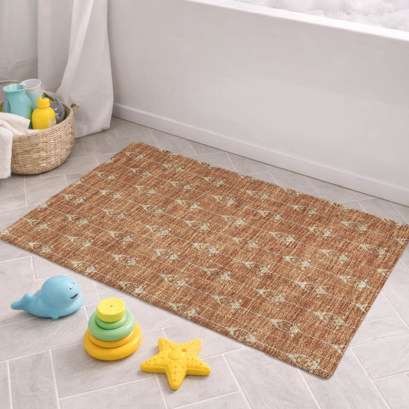Tapis intérieur / extérieur lavable à la machine pour enfants ACN2691, Rouille, 1 pi 8 po x 2 pi 6 po