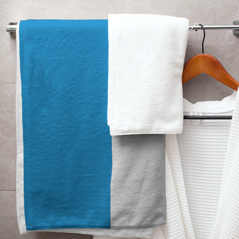 Microfiber Bath Towel, Carolina Football Stripes Blue/White