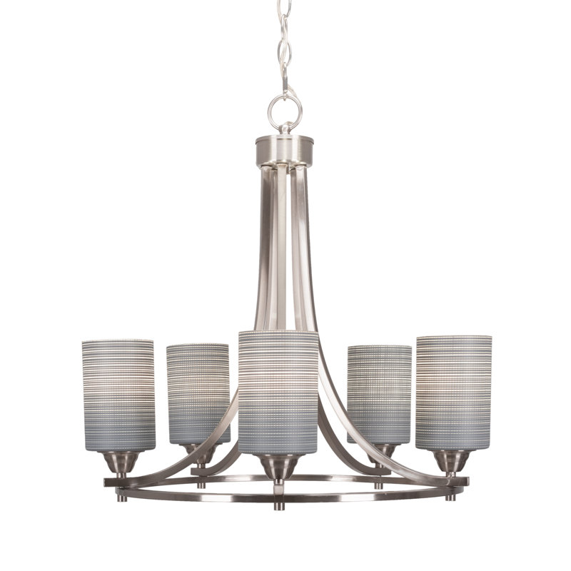 Paramount 5 Light Uplight Chandelier, Black