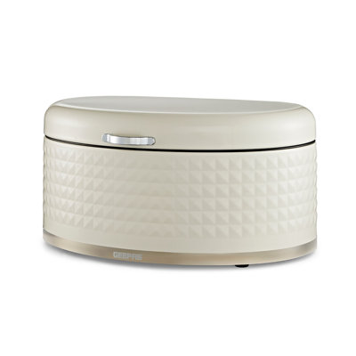 GEEPAS Argyle Bread Bin 9L | Carbon Steel Container with Flip-Open Lid & Easy-to-Lift Lid Handle | Easy Clean Design Preserves Loaves Fresh Longer | Shields from Dust Mites | Storage Box