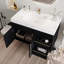Meuble-lavabo flottant avec lavabo en céramique intégré et surface en pierre frittée
