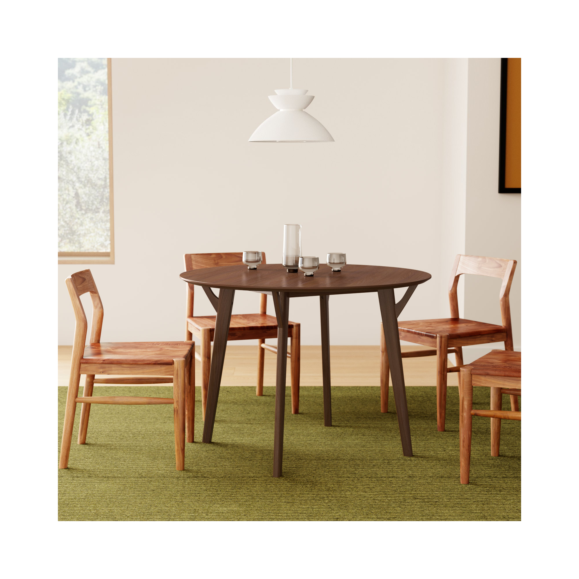 Evanston 42" Wood Dining Table, Walnut