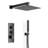 Rugen Rainfall Shower System, 12" High-Pressure Shower Head with Handheld, Thermostatic Valve Included, Wall Mount Shower Faucet Set, Matte Black Bathroom Shower Fixtures-120193541