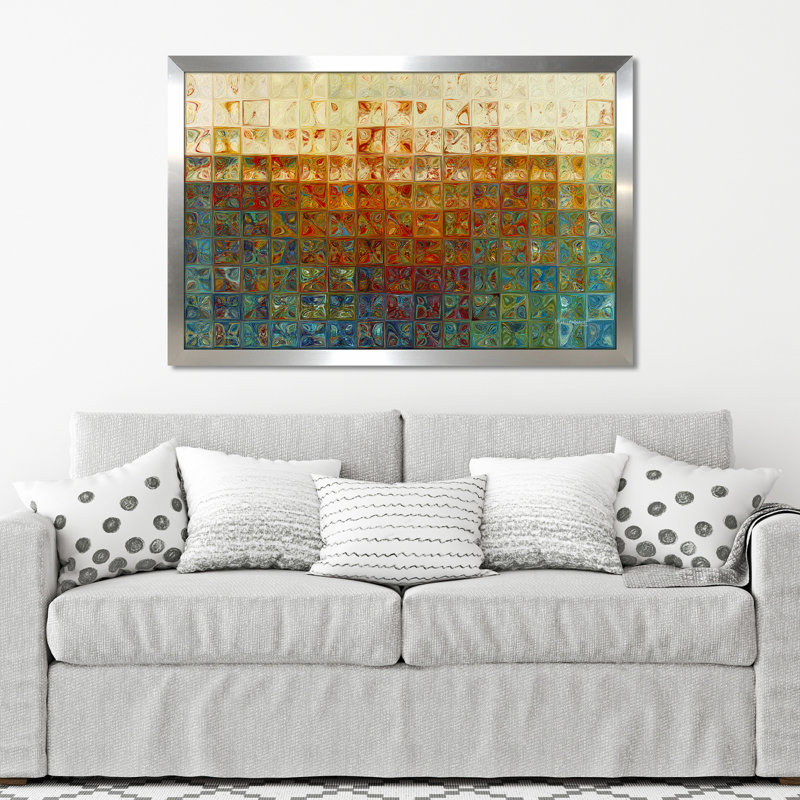 « modern mosaic tile », impression encadrée, H 21,5 po x l 27,5 po