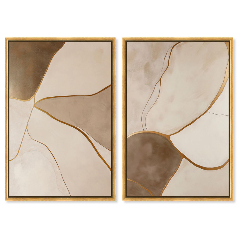 "Terrain Harmony Duo", reproduction d'art sur toile par Art Remedy, cadre doré, 10 x 15, H 16 po x l 11 po, Encadrement doré