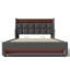 Lit plateforme double avec système de rangement hydraulique, chargement par DEL et USB, gris (sans matelas)-1473910201-1473910207