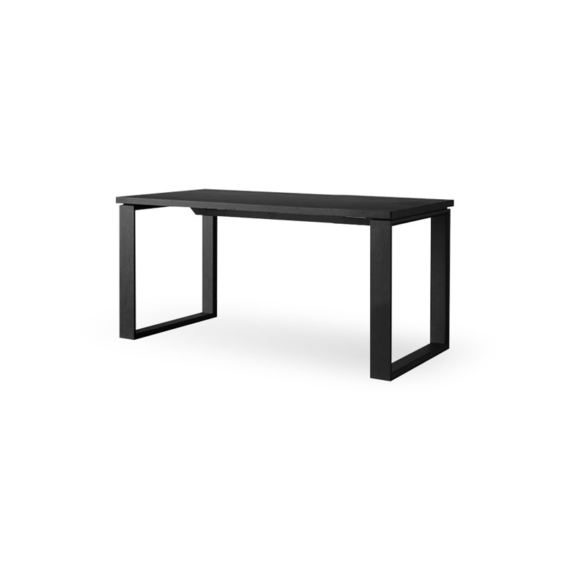 Black Rectangle Solid Wood Dining Tables, 29.29"H x 55.12"L x 31.5"W