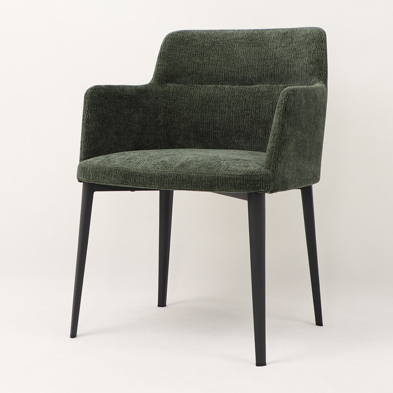 Jahnke Earle Upholstered Dining Arm Chair, Forest Green