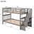 Gray Twintwin Bunk Bed With Spacious Storage For Bedroom And Dorm Stairway Guard Rail --2048787997