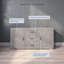 Buffet 60 po, console avec trois tiroirs et deux armoires de rangement pour la salle à manger-803985127