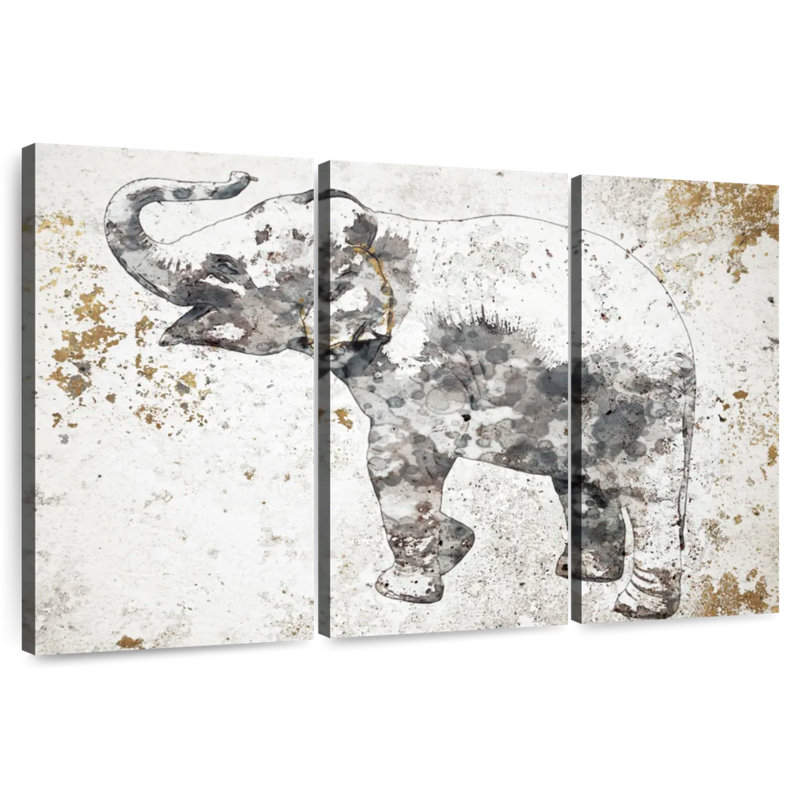 Baby Elephant Trumpeting, 42" H x 65" W