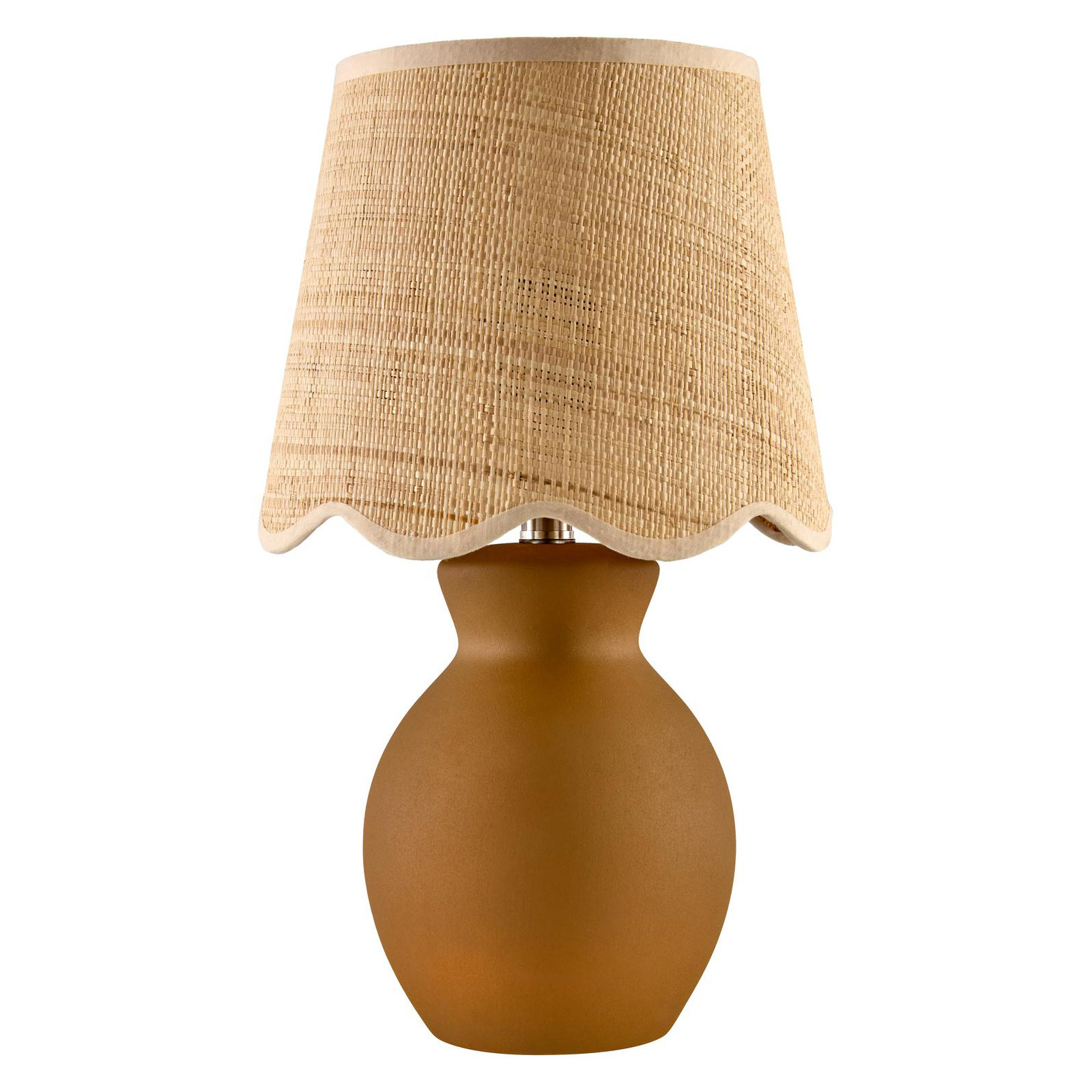 Momsen Scallop Shade Matte Lamp, Tan, Natural, 15"H x 8"W x 8"D