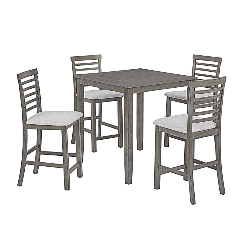 Ensemble de table de salle à manger 5 pièces, table de salle à manger de style rétro, table de bar et chaises