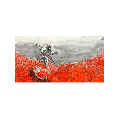 Conquer The Covid | Aquarelle sur papier | Par Shubham Sarkar