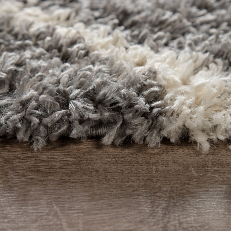 Tapis gris à poils longs Glaucia, Tapis de couloir 2 pi 8 po x 9 pi 10 po