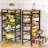 5-Tier Rolling Storage Cart with Wheels, Large Capacity Kitchen Cart, Mobile Utility Cart with Wooden Tabletop and Mesh Baskets, Bathroom, Laundry Room