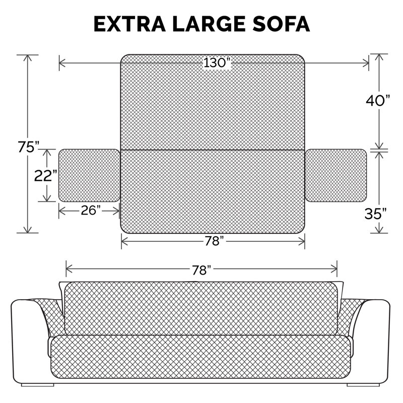 Reversible Gray and Mist Quilted Sofa Cover Protector