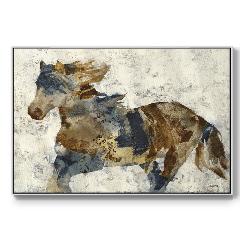 Gallop, reproduction d'art sur toile, H 25 po x l 17 po x P 2 po, Blanc