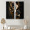 Orchidée noire et or I - art mural en toile orchidée florale 2 pièces